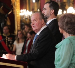 Don Juan Carlos durante su intervención en la recepción ofrecida al Cuerpo Diplomático